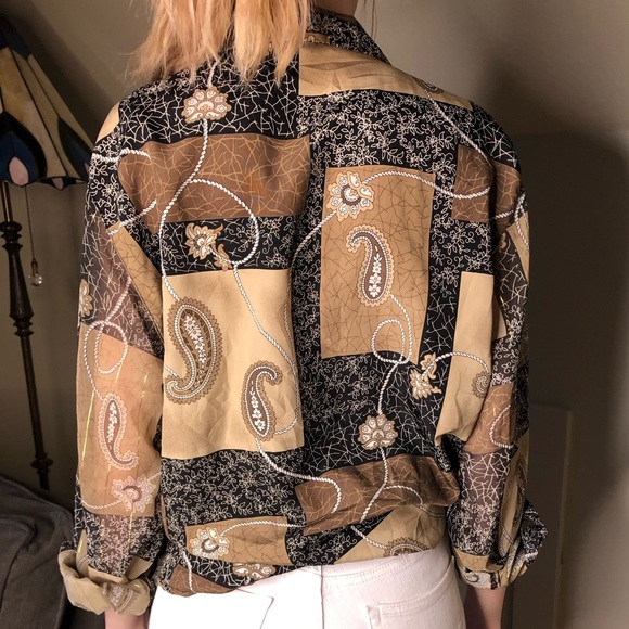 Paisley patchwork button down top - Picture 2 of 2